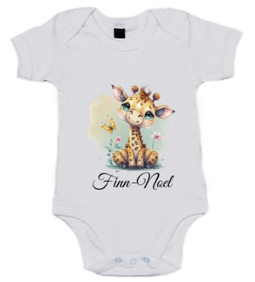 Baby Body mit Giraffe und Wunschname